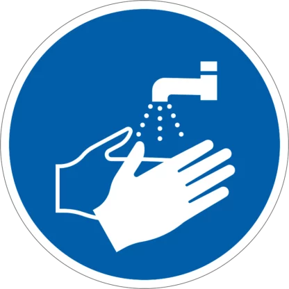 Kézmosás kötelező! matrica (ISO 7010-M011 piktogram)