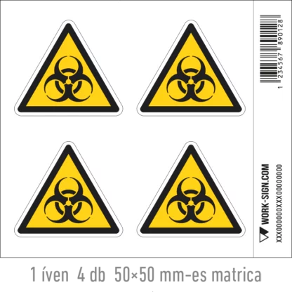 Biológiai veszély! matrica (ISO 7010-W009 piktogram)