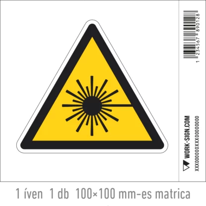 Lézersugár! matrica (ISO 7010-W004 piktogram)