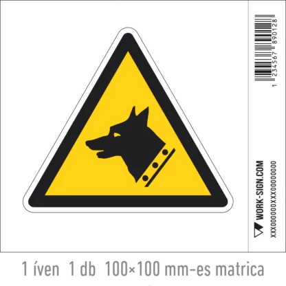 Kutyával őrzött terület matrica (ISO 7010-W013 piktogram)