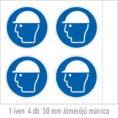 Fejvédő használata kötelező! matrica (ISO 7010-M014 piktogram)