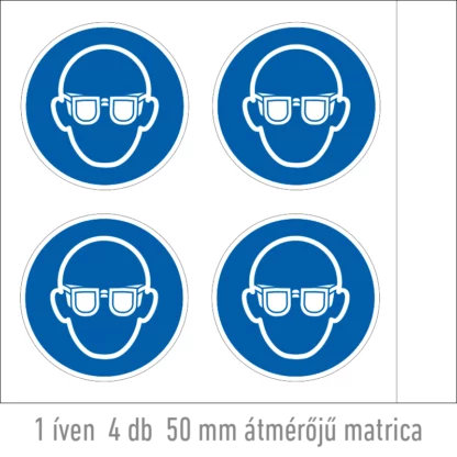 Védőszemüveg használata kötelező! matrica (ISO 7010-M004 piktogram)