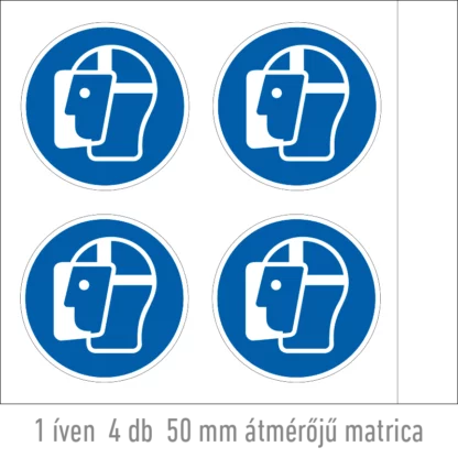 Arcvédő használata kötelező! matrica (ISO 7010-M013 piktogram)