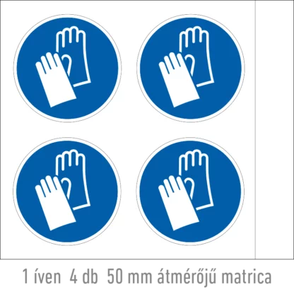 Védőkesztyű használata kötelező! matrica (ISO 7010-M009 piktogram)