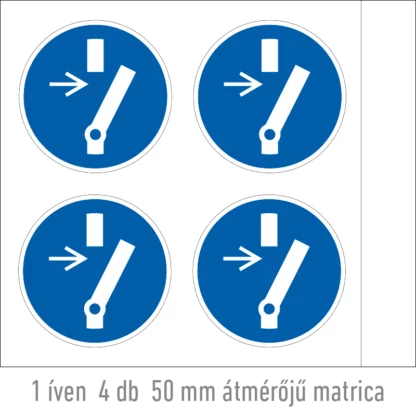 A készülék nyitás előtt kikapcsolandó! matrica (ISO 7010-M021 piktogram)