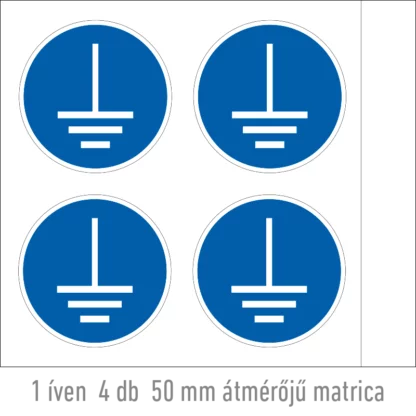 Földelés használata kötelező! matrica (ISO 7010-M005 piktogram)