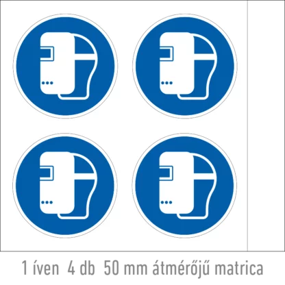 Hegesztőpajzs használata kötelező! matrica (ISO 7010-M019 piktogram)