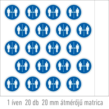 Tartsa be a 2 m-es távolságot! matrica (piktogram)