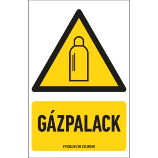 Gázpalack matrica / tábla (piktogram + felirat)