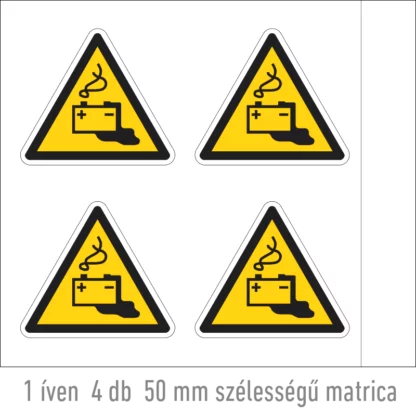 Akkumulátorhelyiség matrica (ISO 7010-W026 piktogram)