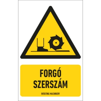 Forgó szerszám matrica / tábla (piktogram + felirat)