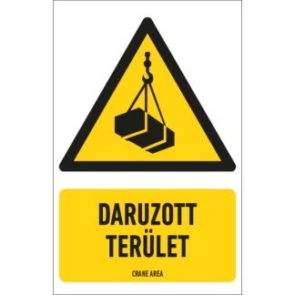 Daruzott terület matrica / tábla (ISO 7010-W015 piktogram + felirat)