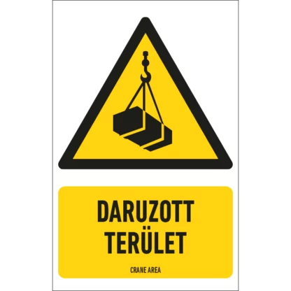 Daruzott terület matrica / tábla (ISO 7010-W015 piktogram + felirat)