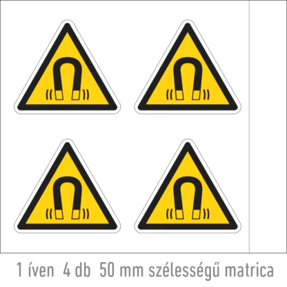 Erős mágneses tér! matrica (ISO 7010-W006 piktogram)