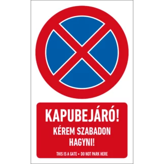 Kapubejáró! Kérem szabadon hagyni! matrica / tábla