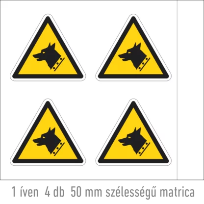 Kutyával őrzött terület matrica (ISO 7010-W013 piktogram)