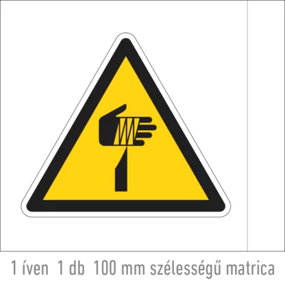 Éles tárgyak matrica (ISO 7010-W022 piktogram)