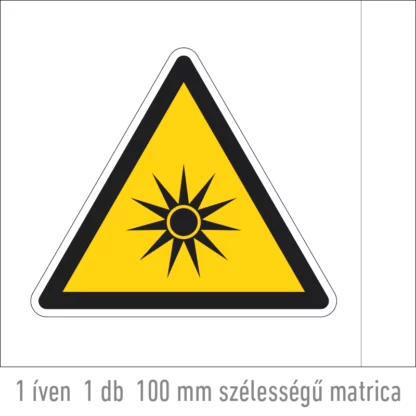 Optikai sugárzás matrica (ISO 7010-W027 piktogram)