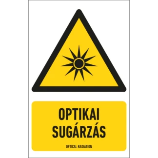 Optikai sugárzás matrica / tábla (ISO 7010-W027 piktogram + felirat)