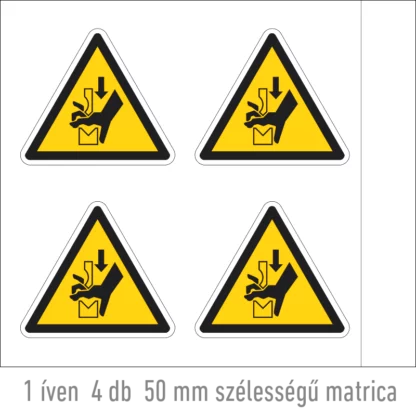 A kéz beszorulásának veszélye matrica (ISO 7010-W030 piktogram)