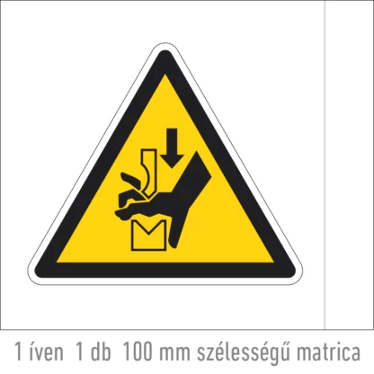 A kéz beszorulásának veszélye matrica (ISO 7010-W030 piktogram)