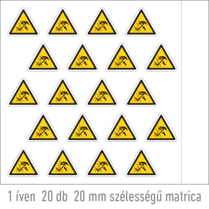 A kéz beszorulásának veszélye matrica (ISO 7010-W031 piktogram)