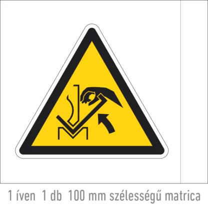 A kéz beszorulásának veszélye matrica (ISO 7010-W031 piktogram)