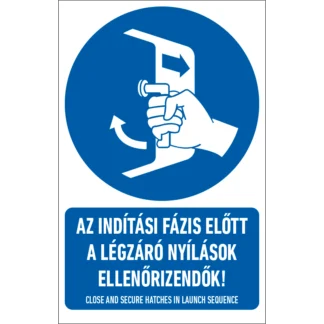 Az indítási fázis előtt a légzáró nyílások ellenőrizendők! matrica / tábla (ISO 7010-M037 piktogram + felirat)