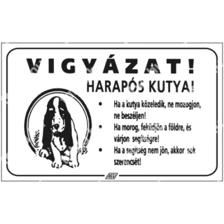 Vigyázat! Harapós kutya! matrica / tábla