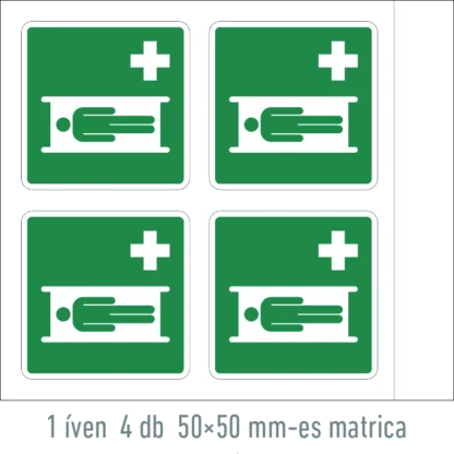 Vészhordágy matrica / tábla (ISO 7010-E013 piktogram)