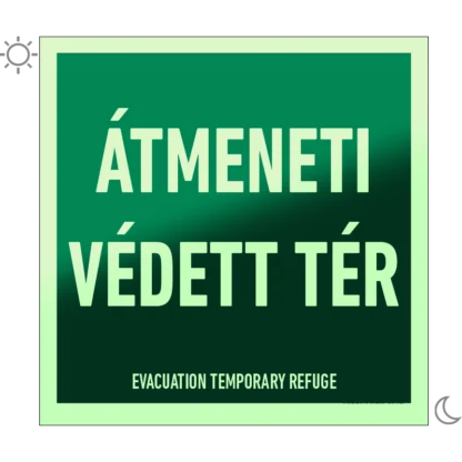 Átmeneti védett tér matrica / tábla (felirat)