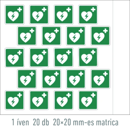 Defibrillátor matrica / tábla (ISO 7010-E010 piktogram)