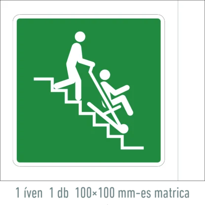 Kiürítési szék matrica / tábla (ISO 7010-E060 piktogram)