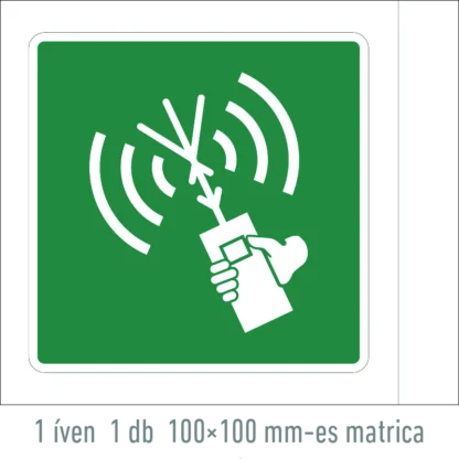 Kétirányú VHF rádiókészülék matrica / tábla (ISO 7010-E051 piktogram)