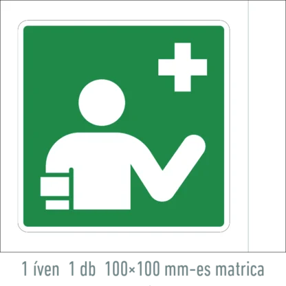 Elsősegély matrica / tábla (ISO 7010-E064 piktogram)