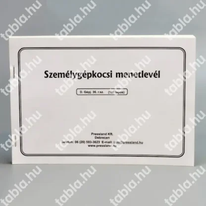 Személygépkocsi menetlevél