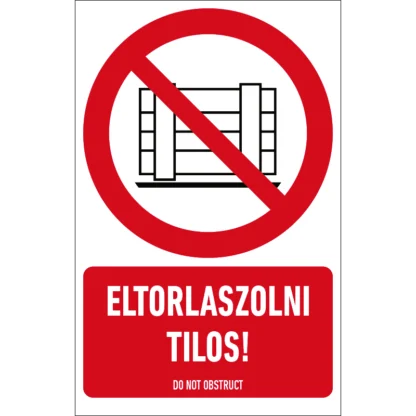 Erre a helyre rakodni tilos! matrica / tábla (ISO 7010-P023 piktogram + felirat)