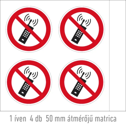 Mobileszközt használni tilos! matrica (ISO 7010-P013 piktogram)