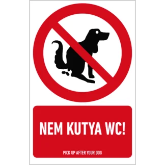 Nem kutya WC! matrica / tábla (piktogram + felirat)