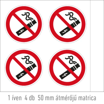 E-cigaretta használata tilos! matrica (piktogram)