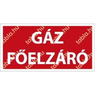 Gázfőelzáró matrica (felirat)