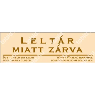 Leltár miatt zárva! matrica / tábla (bézs/barna