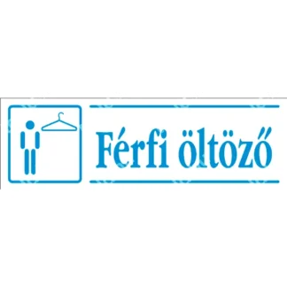 Férfi öltöző matrica / tábla (kék/fehér