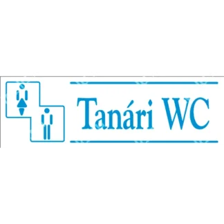 Tanári WC matrica / tábla (kék/fehér