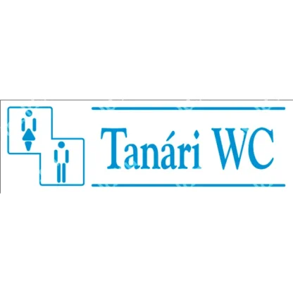 Tanári WC matrica / tábla (kék/fehér