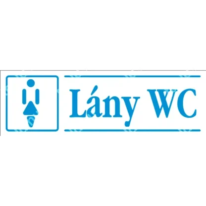 Lány WC matrica / tábla (kék/fehér