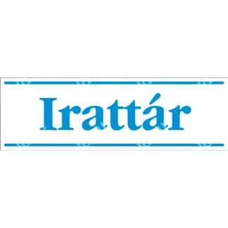 Irattár matrica / tábla (kék/fehér