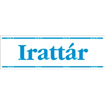 Irattár matrica / tábla (kék/fehér