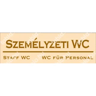 Személyzeti WC matrica / tábla (bézs/barna