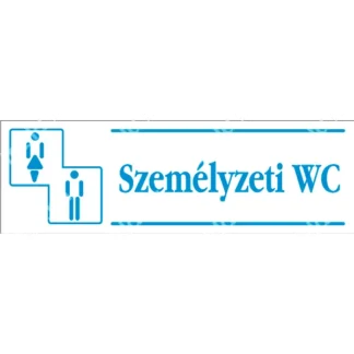 Személyzeti WC matrica / tábla (kék/fehér